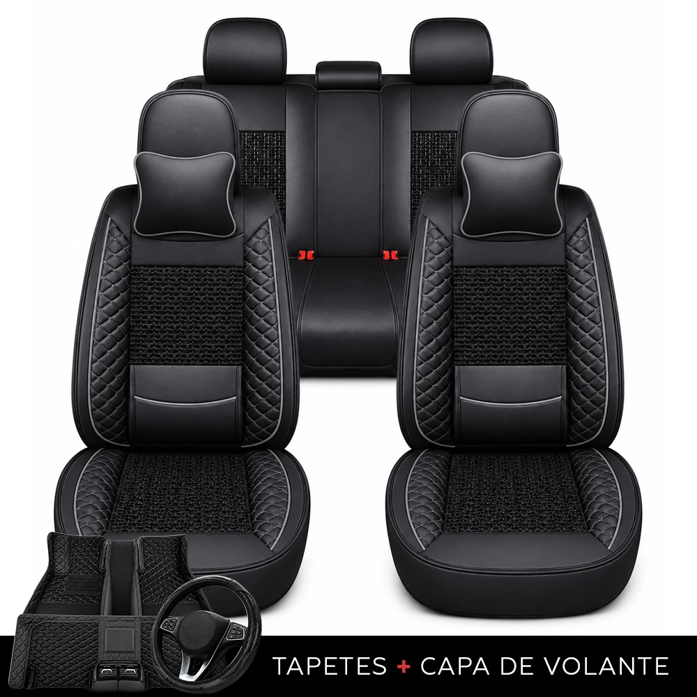 Kit completo preto com acabamento cinza